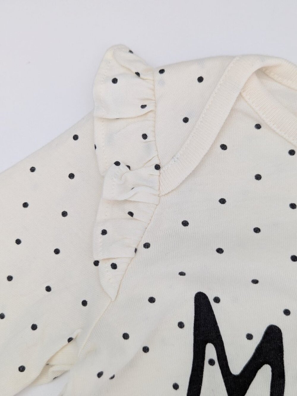 GAP Baby (12-18 Months) Cream/Black Polka Dot "MEOW" Bodysuit/Onesie - Picture 6 of 13